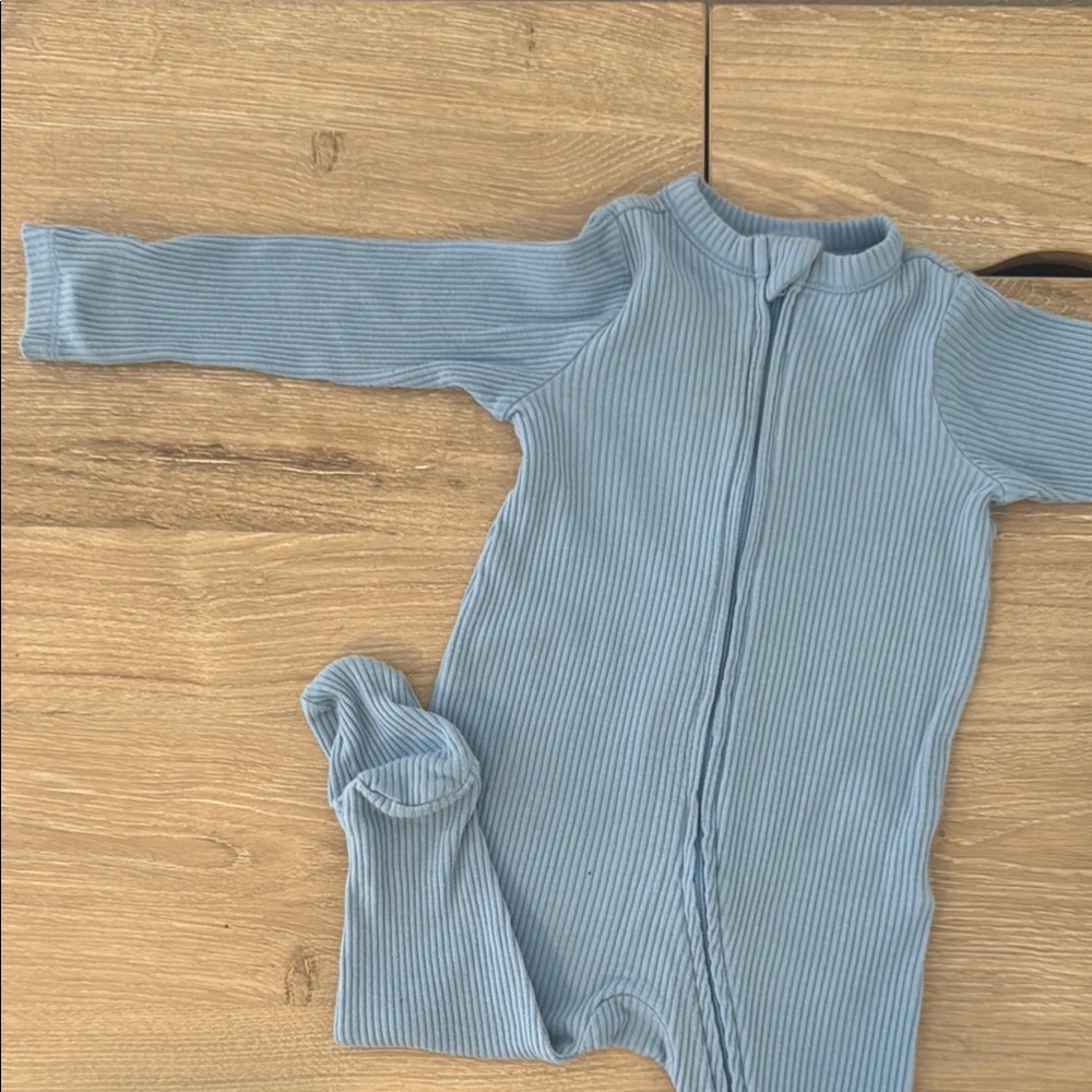 Blue Ribbed Kids One Piece 3-6 MONTHS